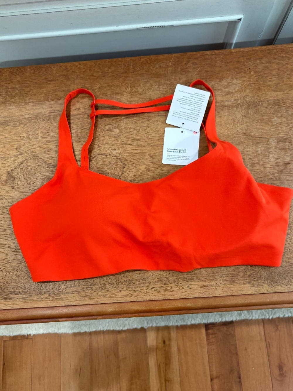 Lululemon light lift open back bra cherry ember